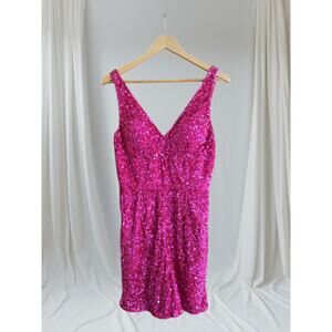 ASHLEYlauren 4286 Romper Fuchsia Size 8 Pageant Fun Fashion NWT